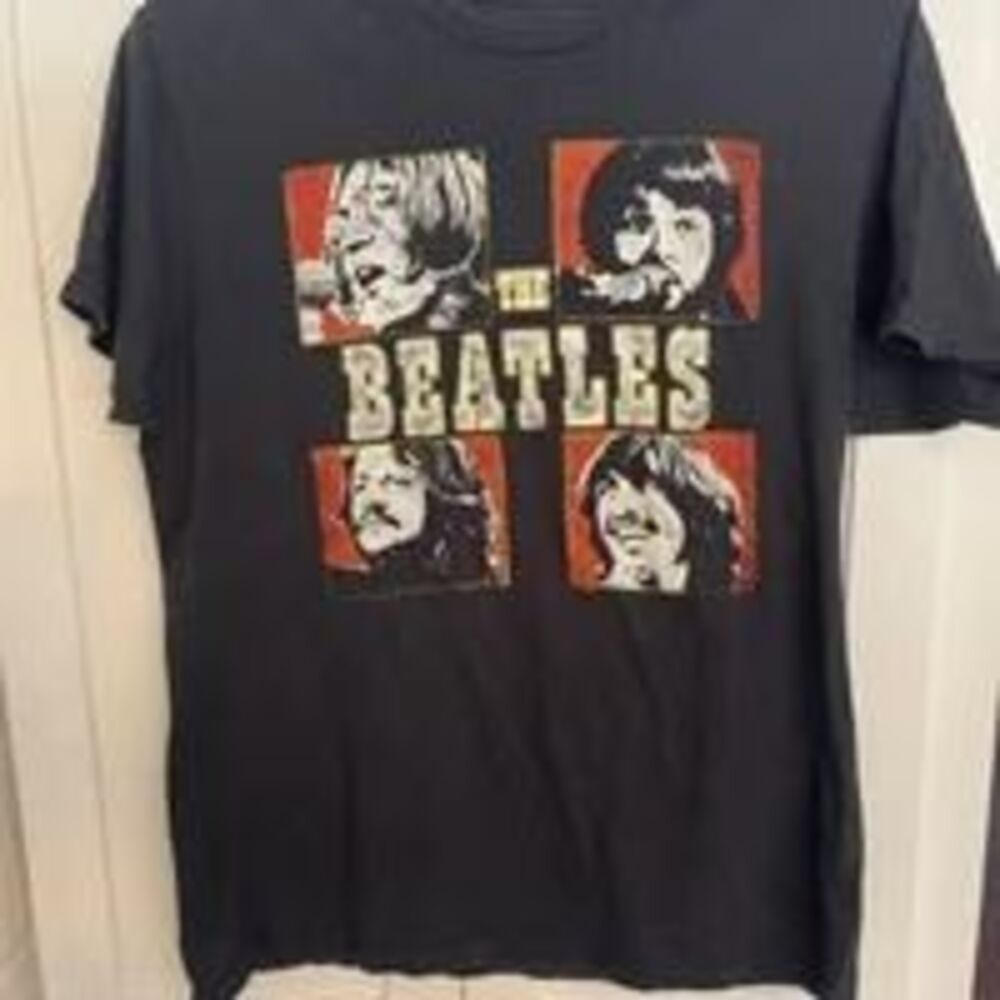 Beatles shirt all 4 Beatles black size large OPEN TO REASONABLE OFFERS